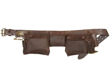 19427 Oiled Leather Construction Apron 12 Pocket                                