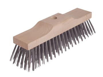 Raised Wooden Stock Broom Head 6 Row Steel Wire 300 x 70mm                      