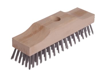 Raised Wooden Stock Broom Head 6 Row Steel Wire 220 x 60mm                      