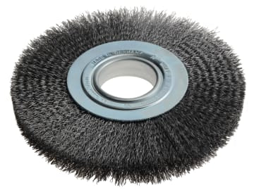 Wheel Brush D200mm x W24-27 x 50 Bore Steel Wire 0.35 + Adaptors Set 3          