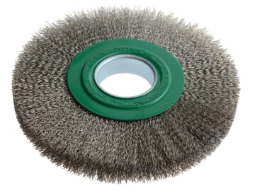Wheel Brush D200mm x W24-27 x 50 Bore Stainless Steel Wire 0.30                 