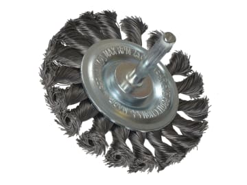 Knotted Wheel Brush with Shank 75 x 12mm, 0.35 Steel Wire                       