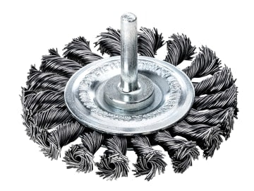 Knotted Wheel Brush with Shank 75 x 12mm, 0.50 Steel Wire                       
