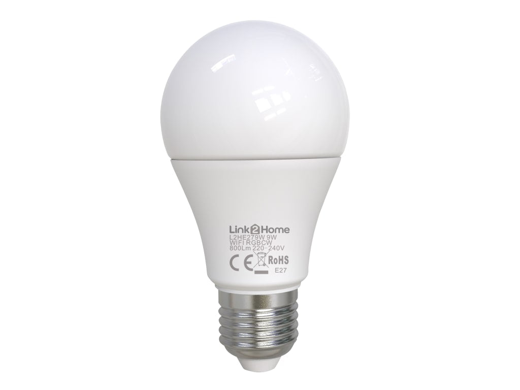 Wi-Fi LED ES (E27) Opal GLS Dimmable Bulb, White + RGB 800 lm 9W                