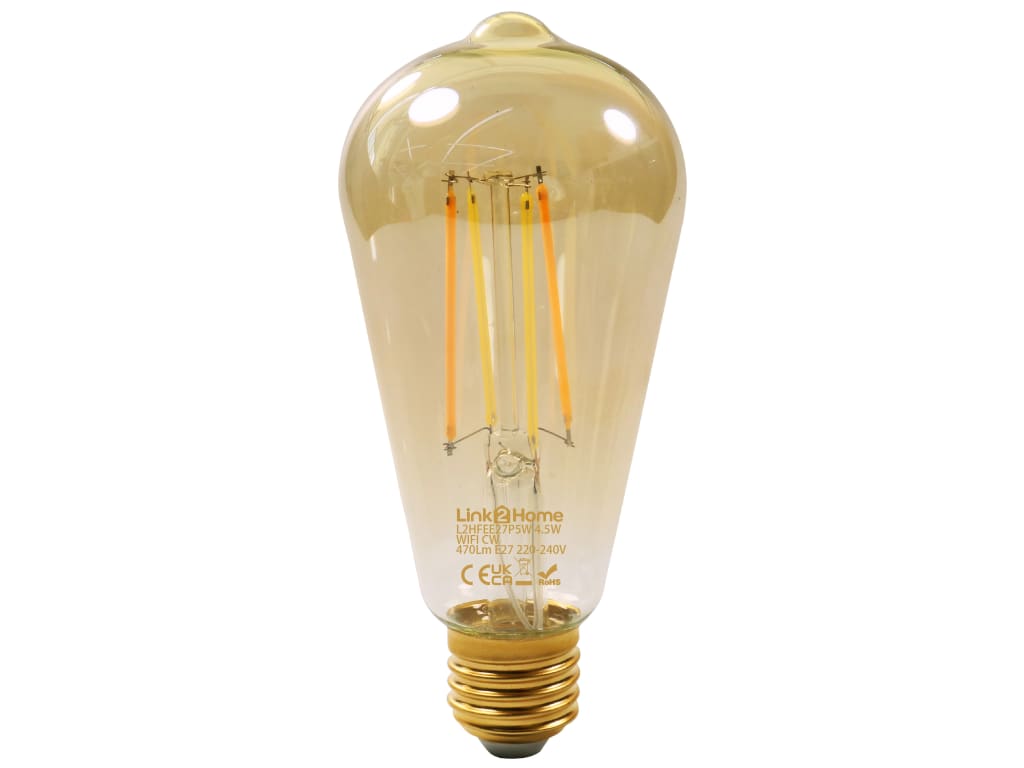 Wi-Fi LED ES (E27) Pear Filament Dimmable Bulb, White 470 lm 4.5W               