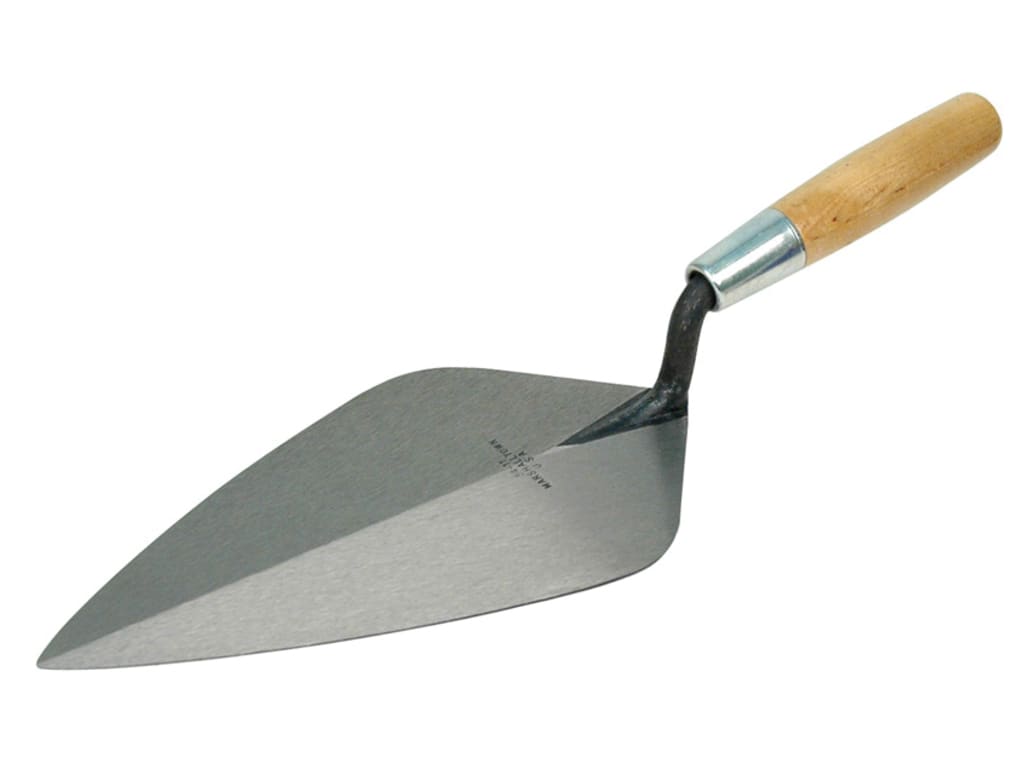 34 Wide London Pattern Brick Trowel - Wooden Handle 10.1/2in                    