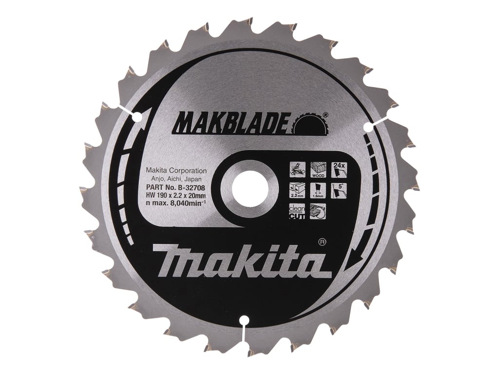B-32708 MAKBLADE Mitre Saw Blade 190 x 20mm x 24T                               