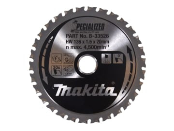 B-33526 Specialized for Metal Cutting Saw Blade 136 x 20mm x 30T                