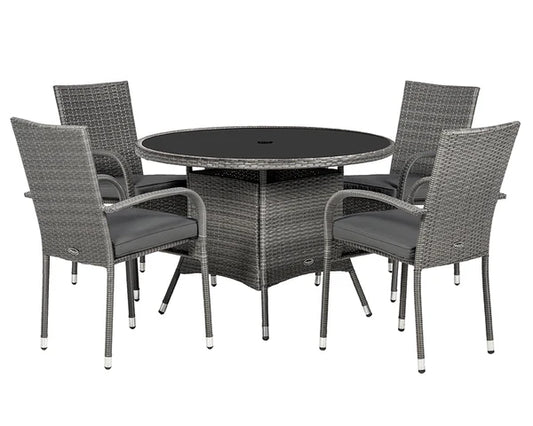 Malaga 4 Seater Stacking Dining Set, MorgansOsw