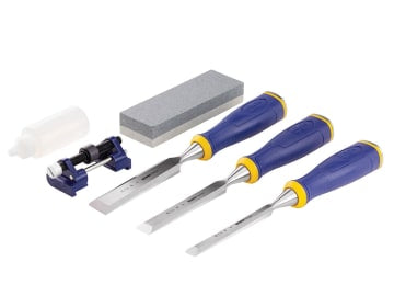 MS500 ProTouch™ All-Purpose Chisel Set, 3 Piece + Sharpening Kit                
