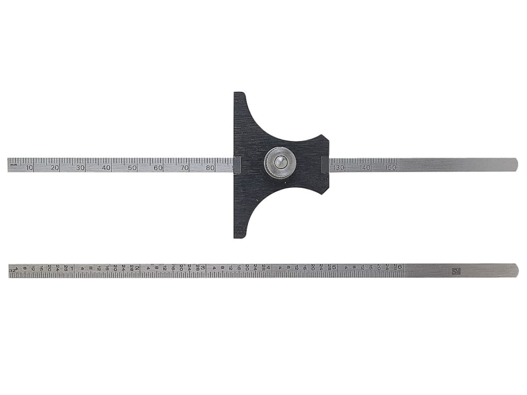 Reversible Base Depth Gauge Metric/Imperial 0-6in                               