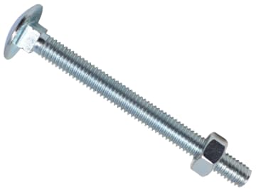 Cup Square Hex Bolt & Nut ZP M6 x 65mm Box 25                                   