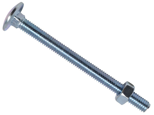 Cup Square Hex Bolt & Nut ZP M6 x 75mm Box 25                                   
