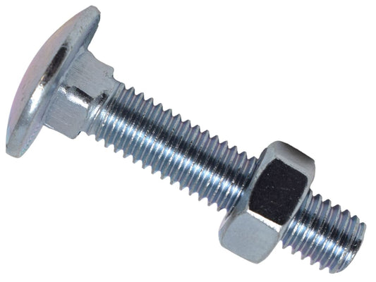 Cup Square Hex Bolt & Nut ZP M8 x 40mm Box 50                                   