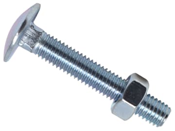 Cup Square Hex Bolt & Nut ZP M8 x 50mm Box 25                                   