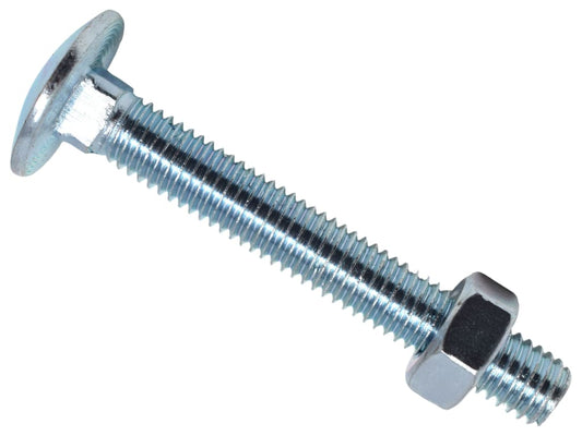 Cup Square Hex Bolt & Nut ZP M8 x 60mm Box 25                                   
