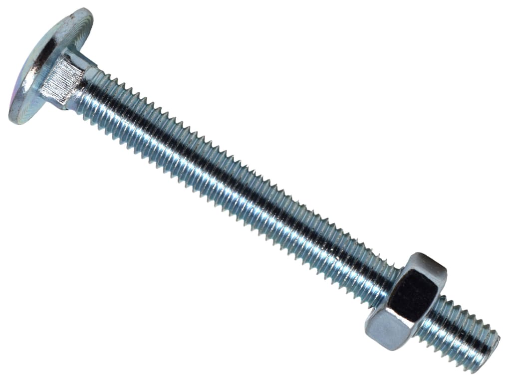 Cup Square Hex Bolt & Nut ZP M8 x 75mm Box 25                                   