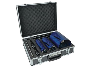 Slotted Dry Core Drill XCEL Grade Kit, 9 Piece                                  