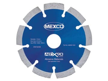 Abrasive Materials X90 Grade Diamond Blade 115 x 22mm                           