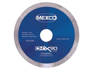 X90 Grade Ceramic Materials Diamond Blade 115 x 22mm                            