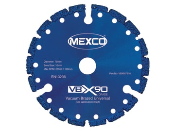 VBX90 Grade Universal Diamond Blade 75 x 10mm                                   
