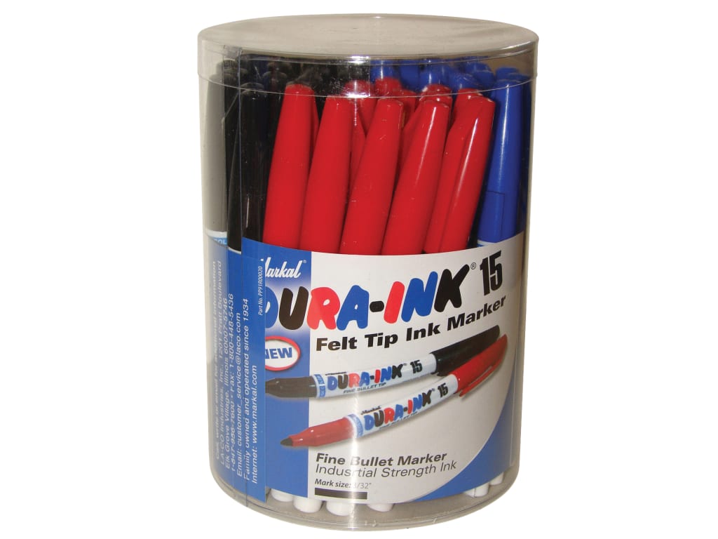 DURA-INK® 15 Fine Tip Marker Mixed Colours (Tub 48)                             