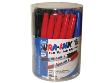 DURA-INK® 15 Fine Tip Marker Mixed Colours (Tub 48)                             