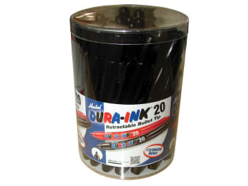 DURA-INK® 20 Retractable Marker - Black (Tub 24)                                