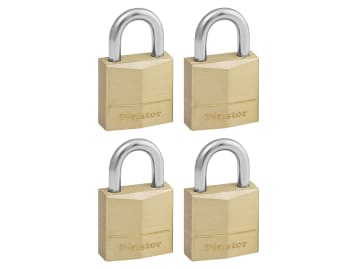 Solid Brass 20mm Padlock 3-Pin - Keyed Alike x 4                                