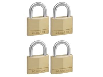 Solid Brass 40mm Padlock 4-Pin - Keyed Alike x 4                                