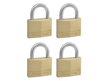 Solid Brass 50mm Padlock 5-Pin - Keyed Alike x 4                                