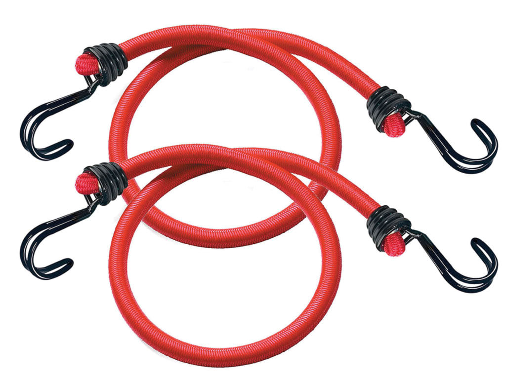 Twin Wire Bungee Cord 60cm Red 2 Piece                                          