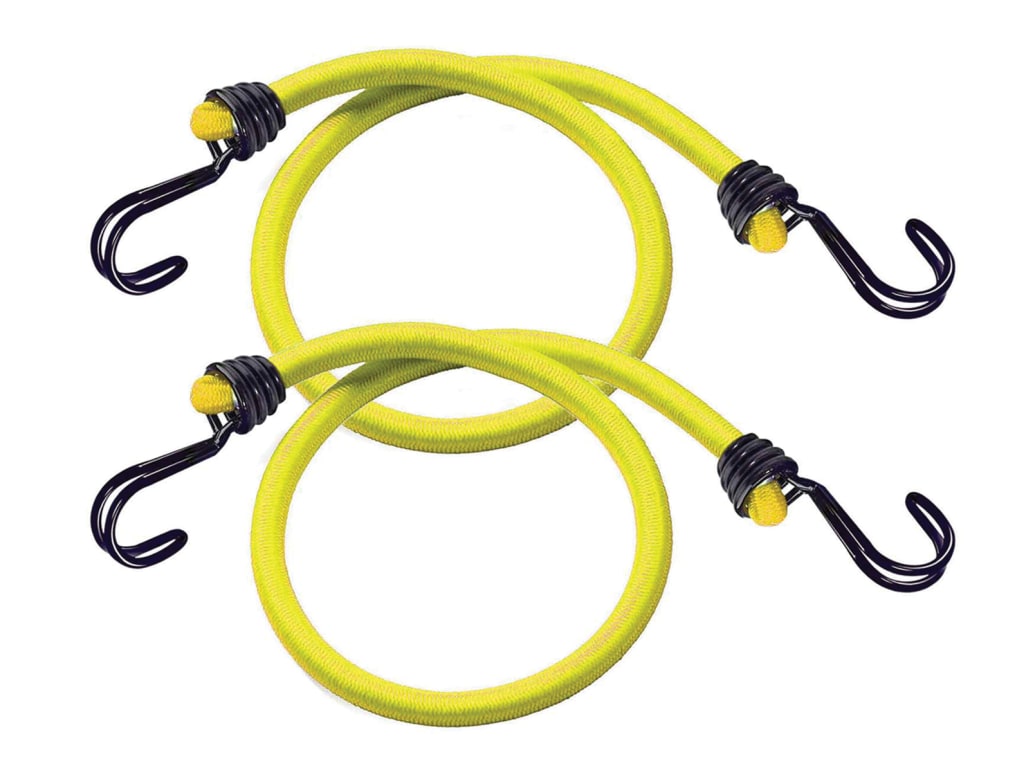 Twin Wire Bungee Cord 100cm Yellow 2 Piece                                      