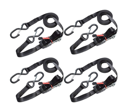Ratchet Tie-Down S-Hooks 4.25m 4 Piece                                          