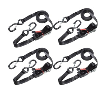 Ratchet Tie-Down S-Hooks 4.25m 4 Piece                                          