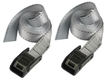 Lashing Strap with Metal Buckle, Grey 2.5m 150kg (Pack 2)                       
