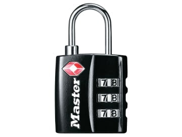 TSA 3-Digit Combination Black Finish 30mm Padlock                               