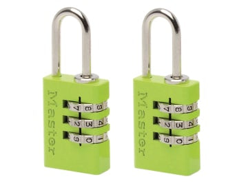 Aluminium  3-Digit Combination 20mm Padlock Colour x 2                          