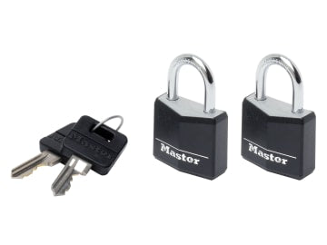 Aluminium Black Vinyl Cover 30mm Padlock 4-Pin - Keyed Alike x 2                