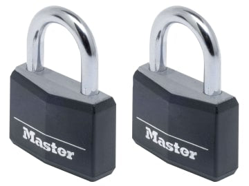 Aluminium Black Vinyl Cover 40mm Padlock 4-Pin - Keyed Alike x 2                