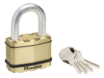 Excell™ Brass Finish 64mm Padlock 5-Pin - 38mm Shackle                          