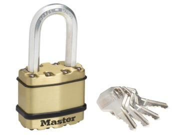 Excell™ Brass Finish 45mm Padlock 4-Pin - 38mm Shackle                          
