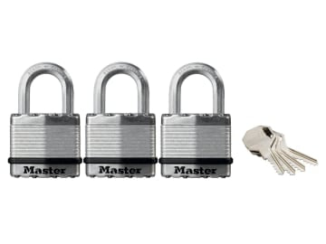 Excell™ Laminated Steel 45mm Padlock - 24mm Shackle - Keyed Alike x 3           