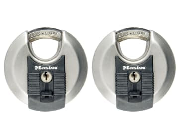 Excell™ Stainless Steel Discus 70mm Padlock Keyed Alike x 2                     