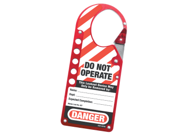 Snap-on Hasp Lockout Labelled                                                   