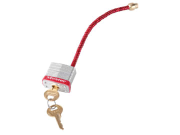 Lockout Padlock with Flexible Braided Steel Cable Shackle                       