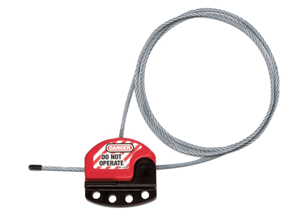Four Padlock Lockout Hasp with Adjustable Cable 1.8m                            