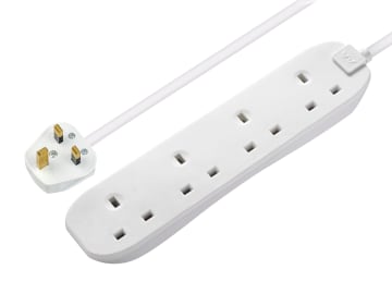 Extension Lead 240V 4-Gang 13A White 2m                                         