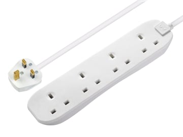 Extension Lead 240V 4-Gang 13A White 5m                                         