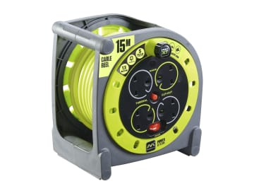 PRO-XT Case Cable Reel 240V 13A 4-Socket 15m                                    